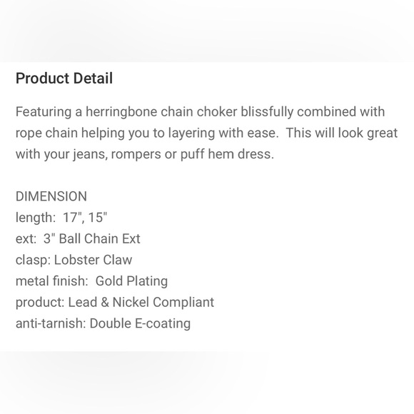 Layered rope and herringbone necklace set - Picture 6 of 8